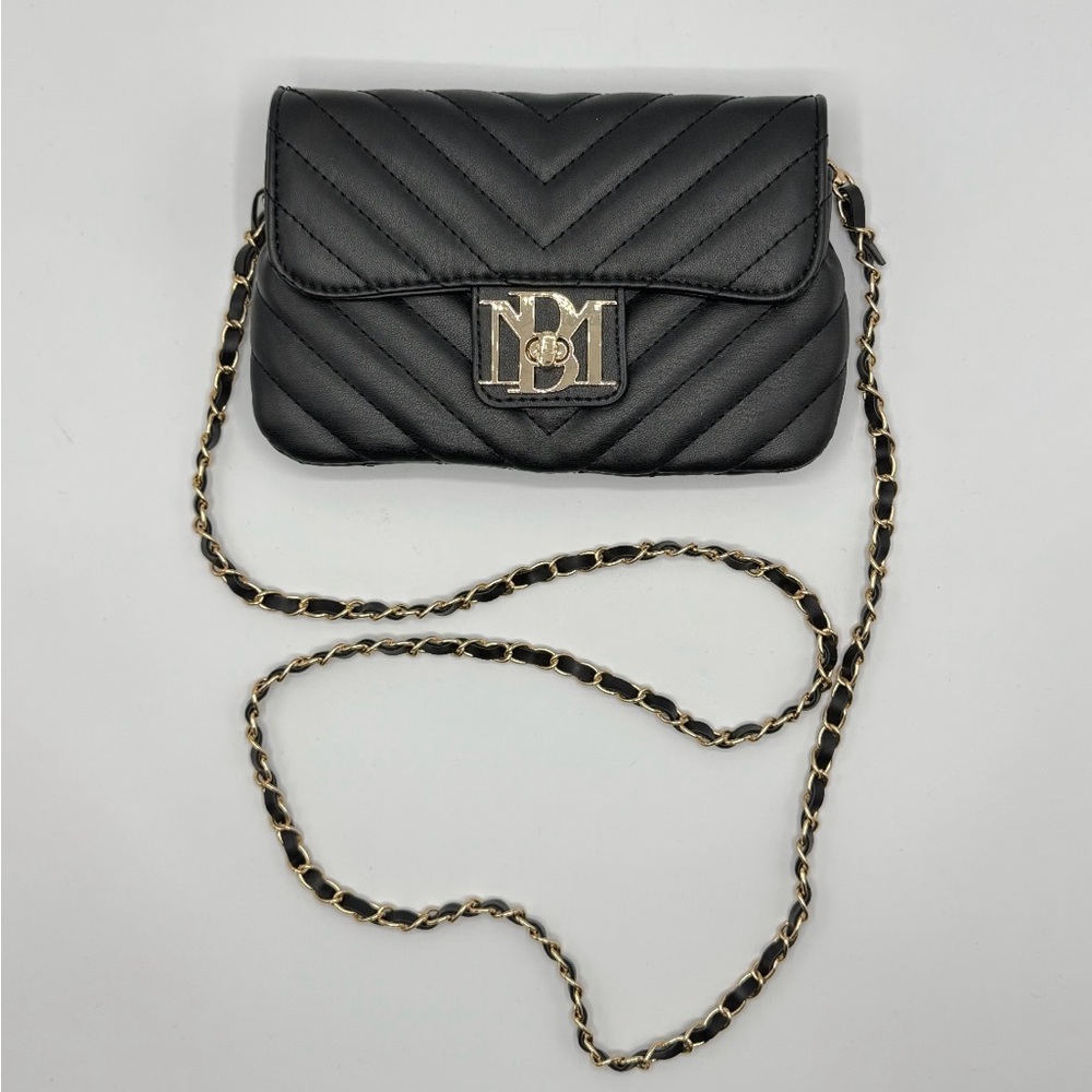 Badgley Mischka Quilted Black Crossbody‎ Chain Bag